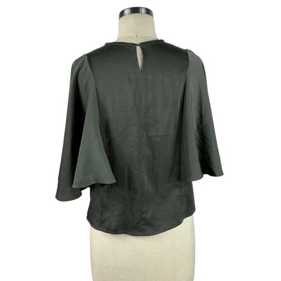 BEATA B-E-A-T-A Ruth Satin Blouse Gray Dolman Women's Size Small Medium NWT - Picture 3 of 7